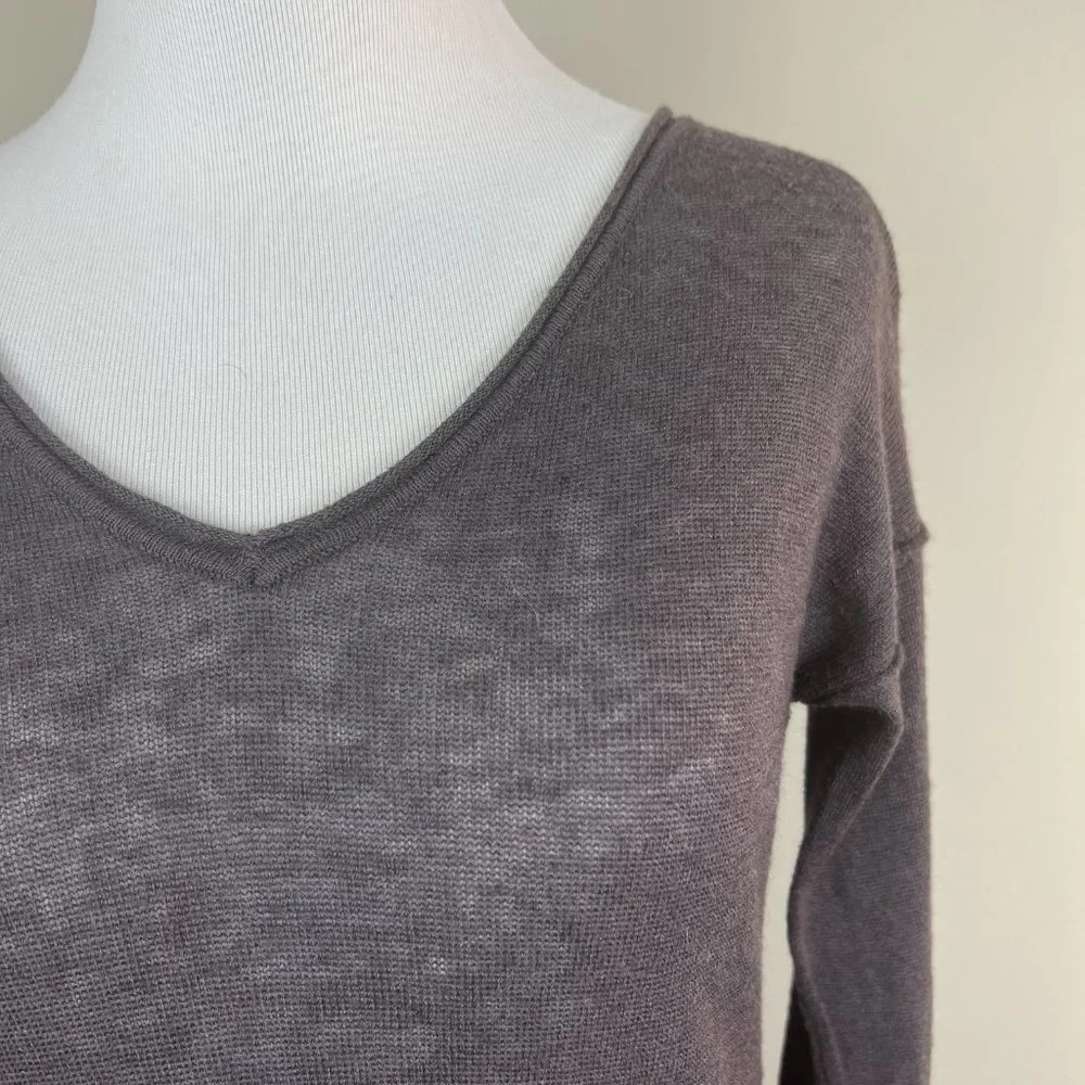 My Tribe Tunic Sweater Womens Small Gray Alpaca Wool Asymmetrical Long‎ Sleeve